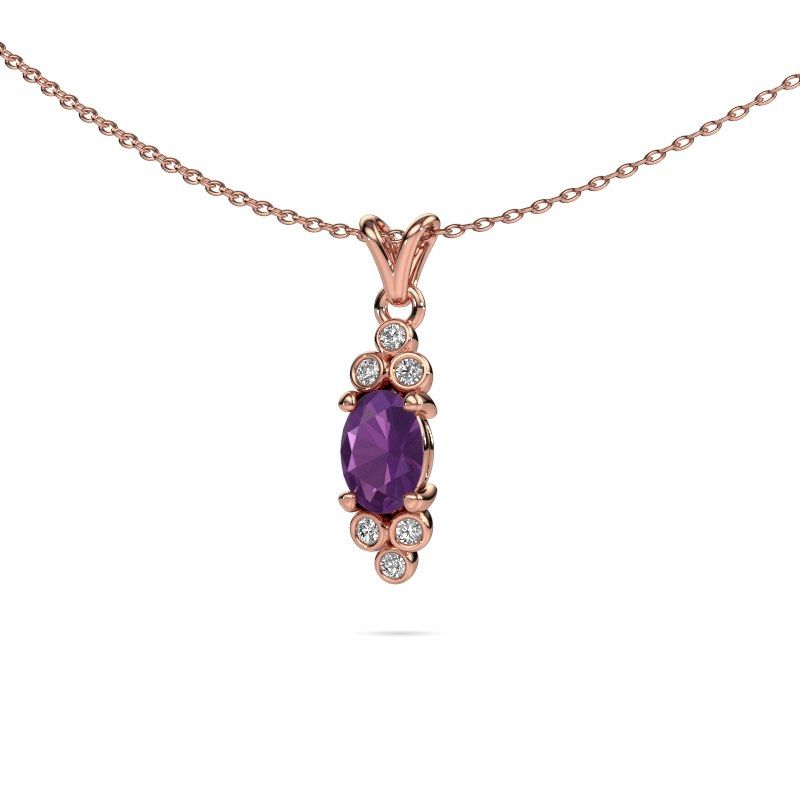 Pendant Lucy 2 585 rose gold amethyst 7x5 mm