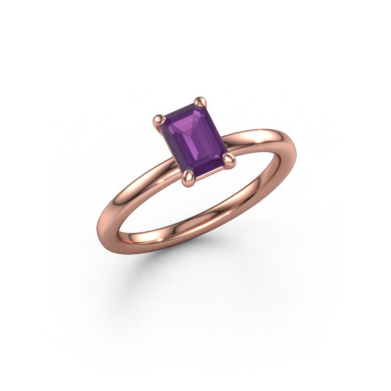 Verlobungsring Simone EME 1 585 Roségold Amethyst 6.5x4.5 mm