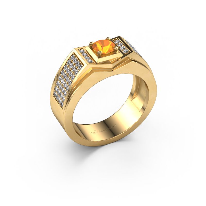 Men's ring Marcel 585 gold citrin 5 mm
