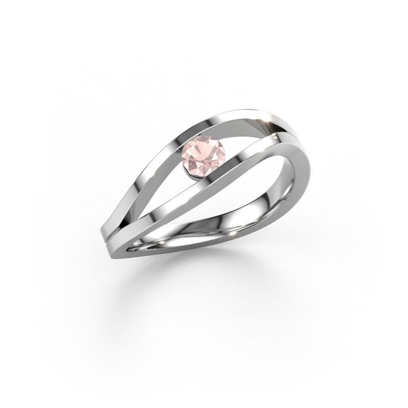 Bague de fiançailles Sigrid 1 950 platine champagne morganite 3.7 mm