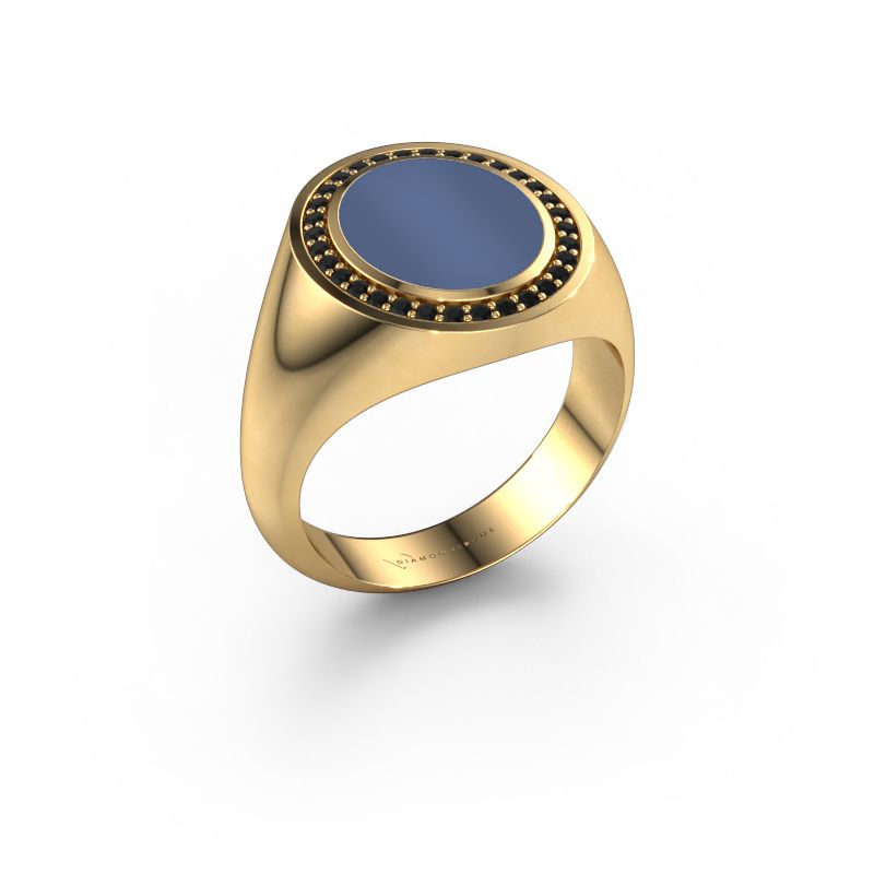 Signet ring Adam 2 585 gold blue sardonyx 12x10 mm