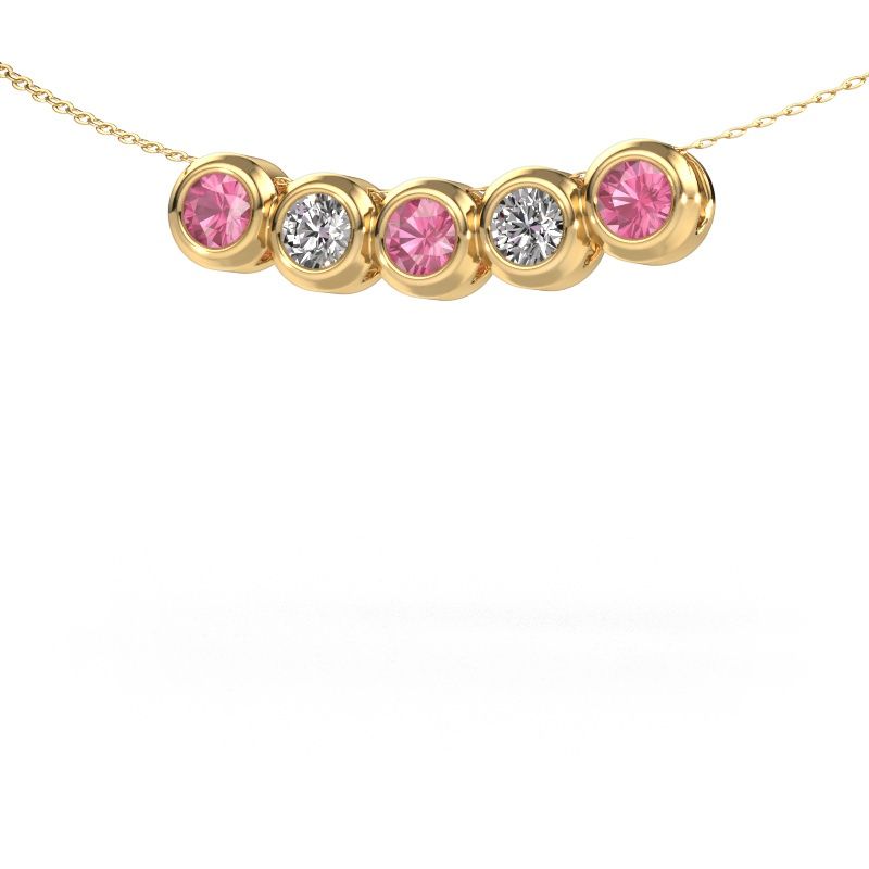 Collier Kim 5 585 or jaune saphir rose 4 mm