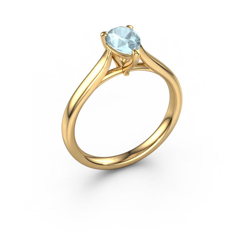 Verlovingsring Mignon PER 1 585 goud aquamarijn 7x5 mm