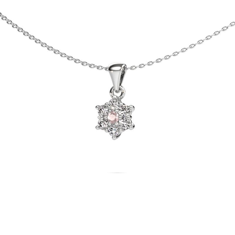 Necklace Chantal 950 platinum morganite champagne 2.4 mm