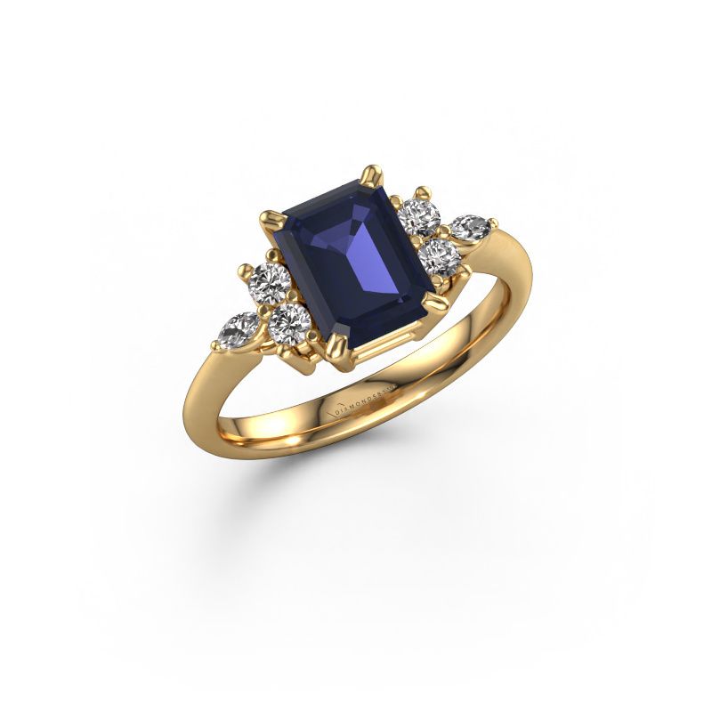 Ring Sade 585 gold sapphire 8x6 mm