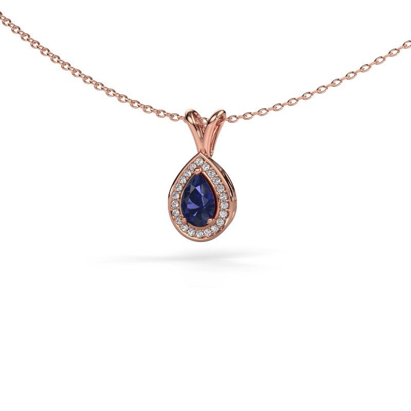 Anhänger Ginger 585 Roségold Saphir 7x5 mm
