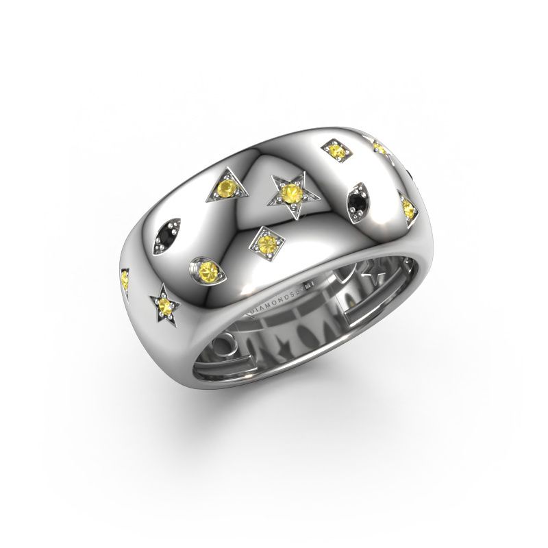 Ring Sasha 1 950 Platin Schwarz Diamant 0.036 crt