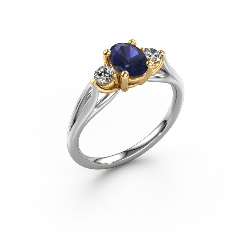 Engagement ring Amie OVL 585 white gold sapphire 7x5 mm