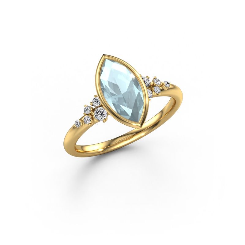 Engagement ring Aliyah MRQ 585 gold aquamarine 11x5.5 mm