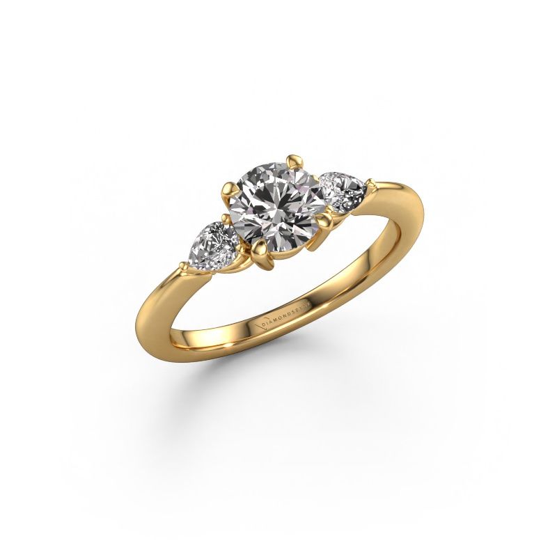 Bague de fiançailles Chanou RND 585 or jaune diamant synthétique 1.02 crt