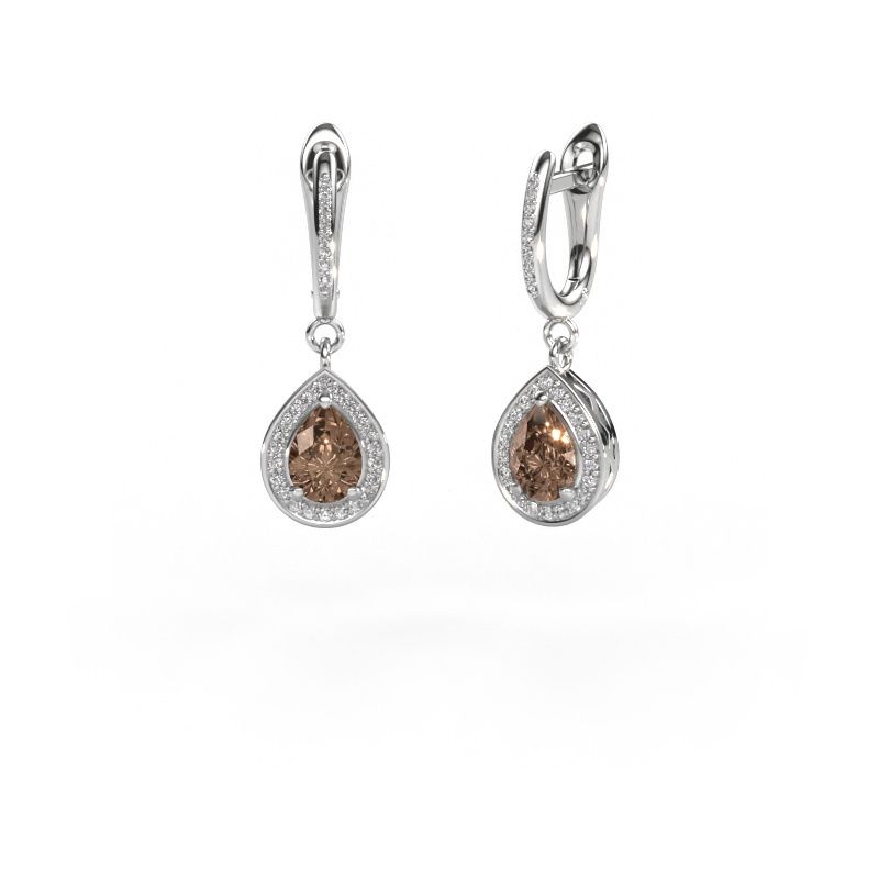 Pendants d'oreilles Ginger 2 950 platine diamant brun 1.565 crt