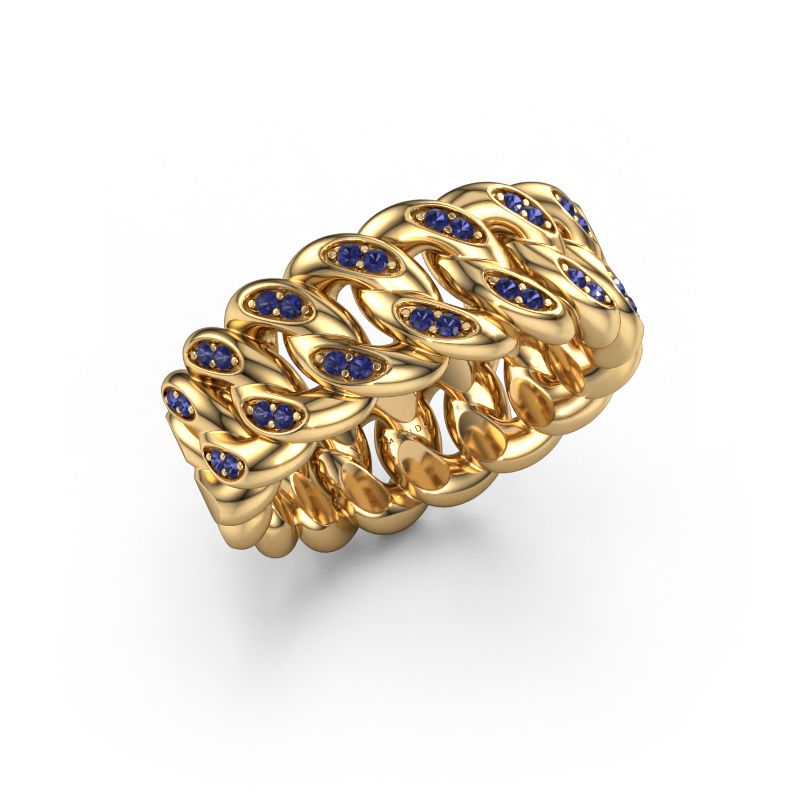 Heren ring Redouan 2 585 goud saffier 1.1 mm