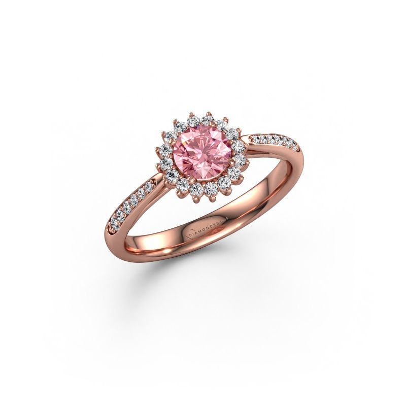 Engagement ring Tilly RND 2 express 585 rose gold pink lab grown diamond 5 mm