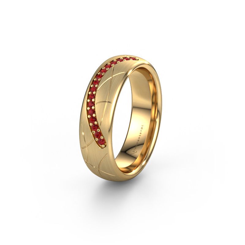 Wedding ring WH2060L36CM 585 gold ruby ±6x2.2 mm