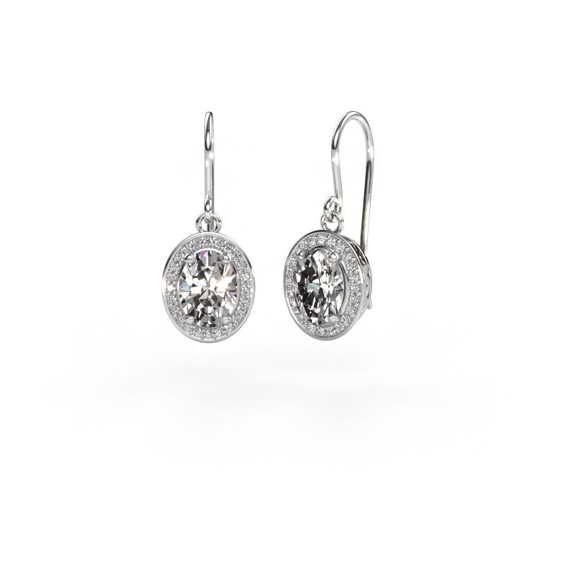 Pendants d'oreilles Latesha 950 platine diamant synthétique 0.880 crt