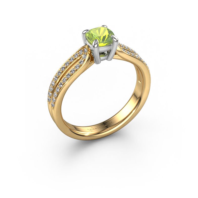 Engagement ring Antonia cus 2 585 gold peridot 5 mm