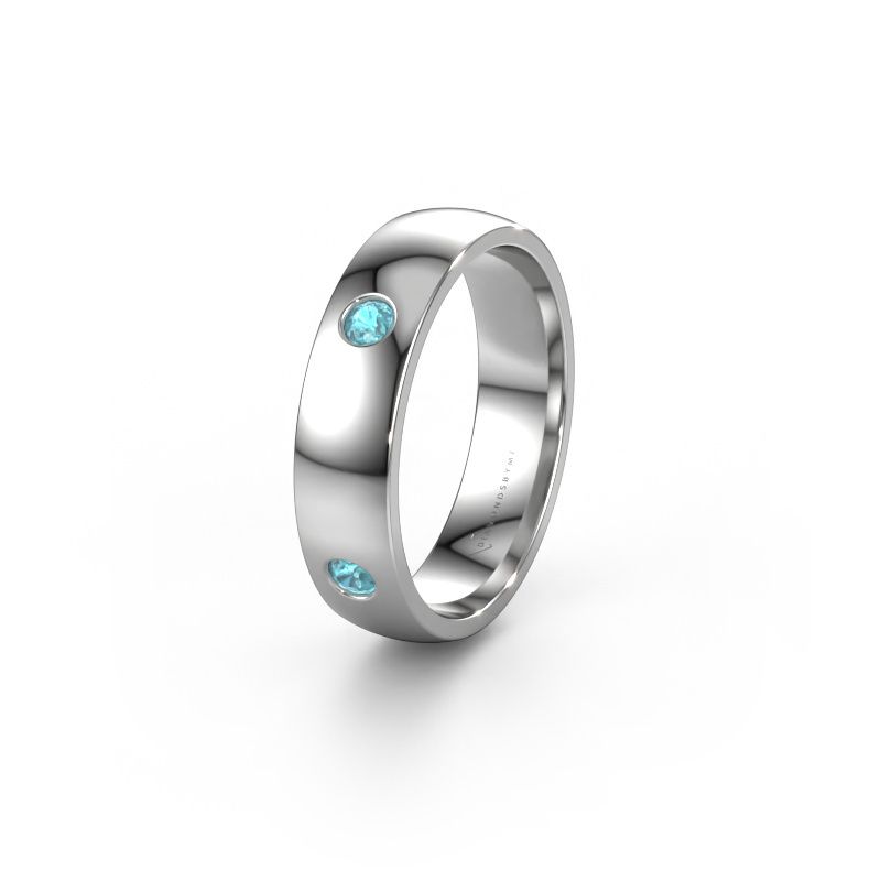 Bague de mariage WH0104L25AP 950 platine topaze bleue 2.5 mm ±5 x 1,7 mm