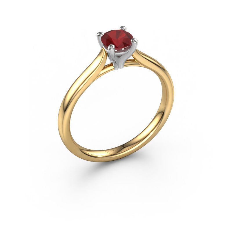 Verlovingsring Mignon RND 1 585 goud robijn 5 mm