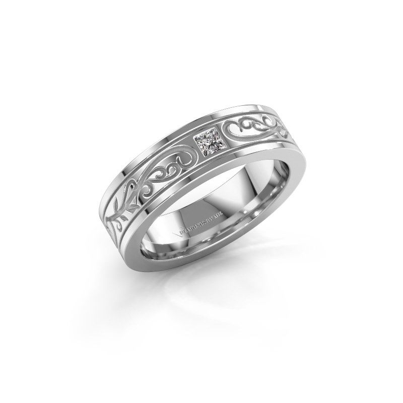 Afbeelding van Heren ring Matijs<br/>585 witgoud<br/>Diamant 0.17 crt