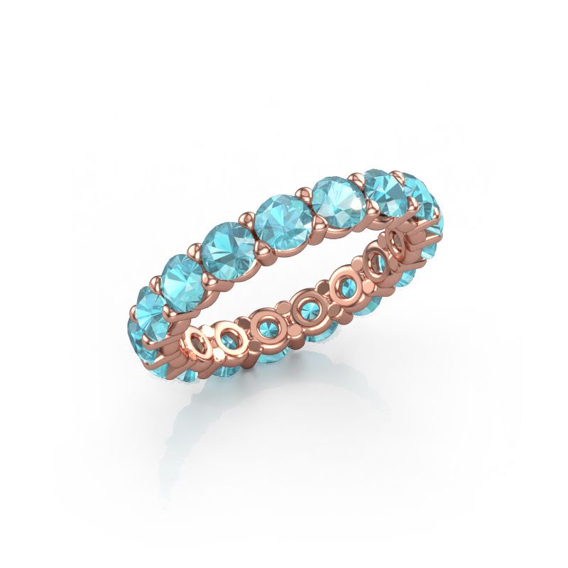 Stackable ring Heddy rnd 3.7 585 rose gold blue topaz 3.7 mm