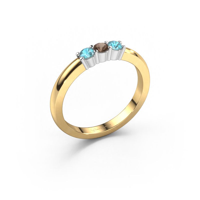 Ring Yasmin 3 585 gold smokey quartz 3 mm