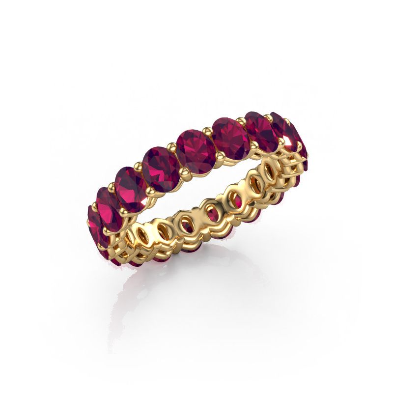 Aanschuifring Heddy OVL 3.5x4.5 585 goud rhodoliet 4.5x3.5 mm