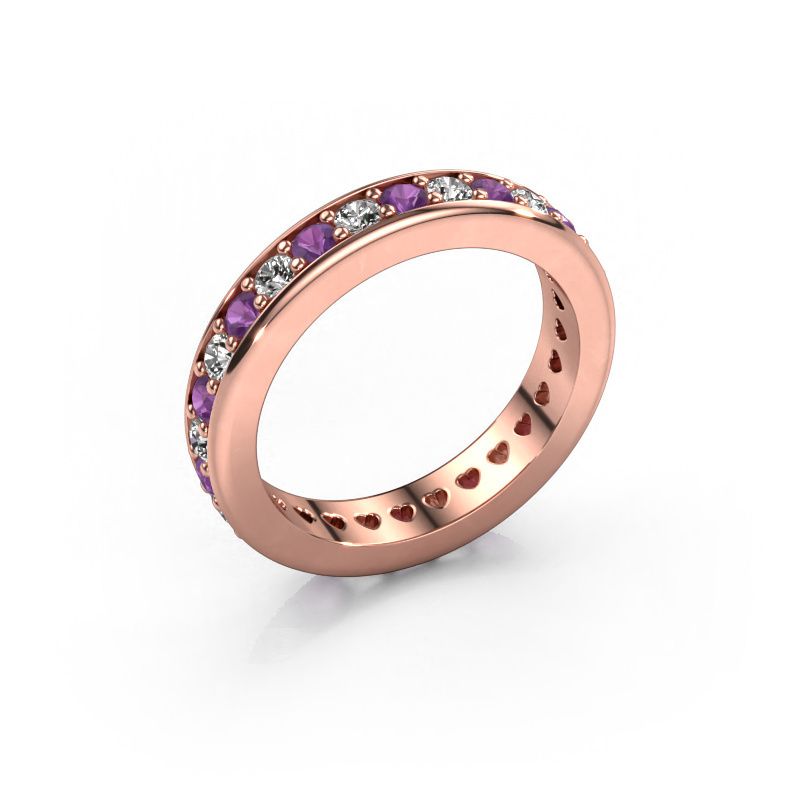 Bague superposable Nienke 585 or rose améthyste 2.2 mm
