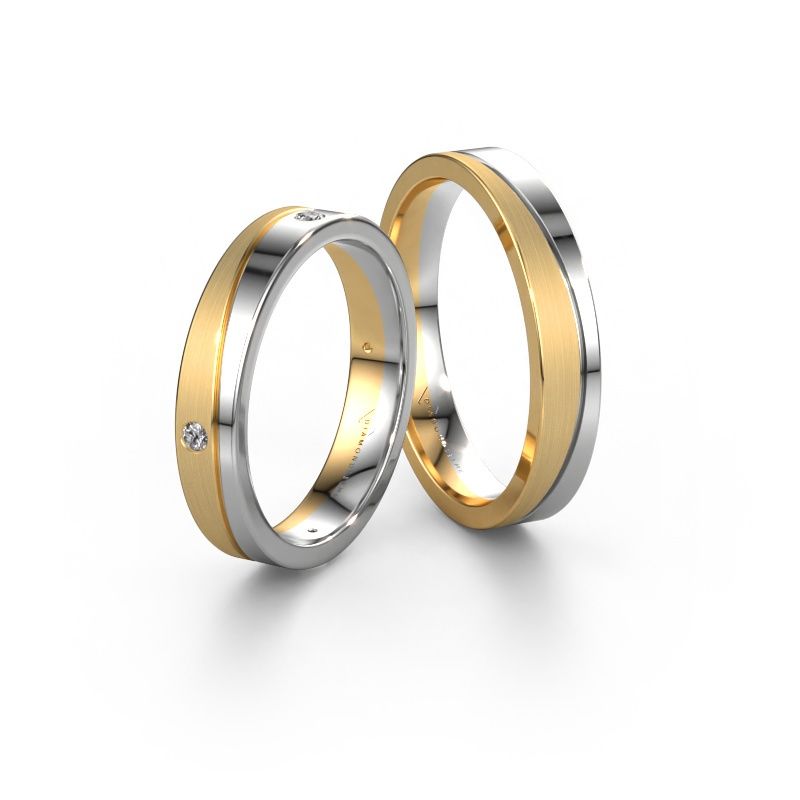 Eheringe set WH0901LM14A4SMP ±4x1.7 mm 14 Karat Gold Diamant 0.02 crt