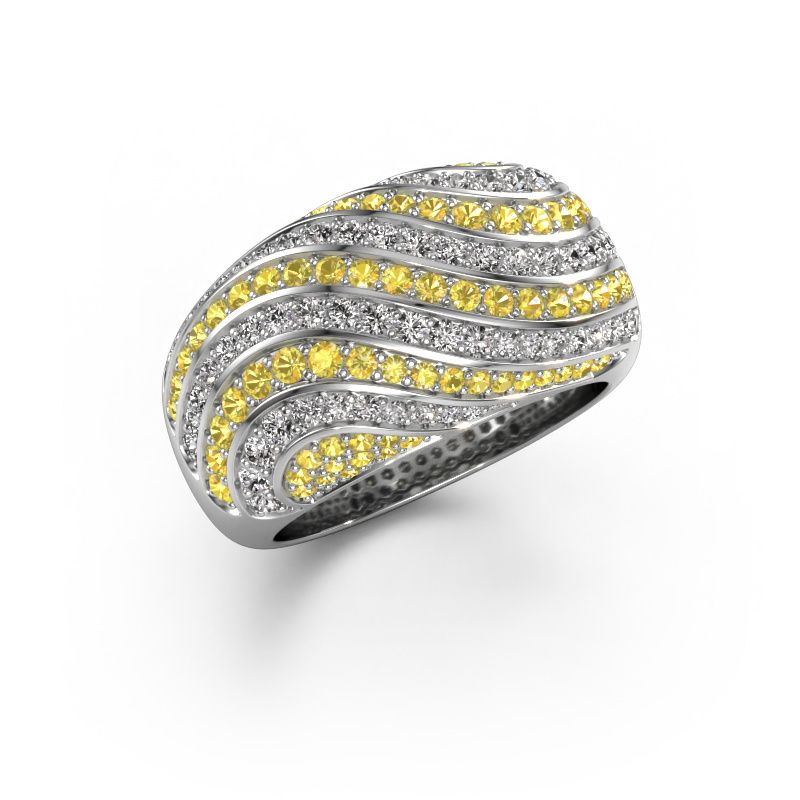 Ring Sonia 950 platinum yellow sapphire 1 mm
