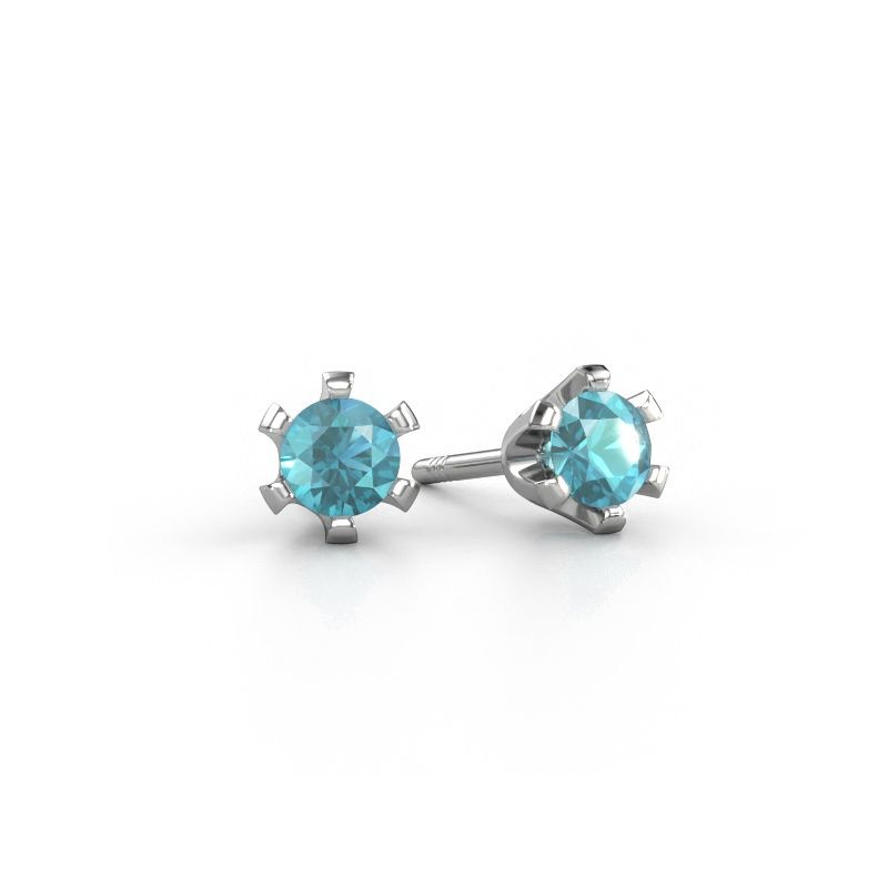Ohrsteckers Shana 950 Platin Blau Topas 4 mm