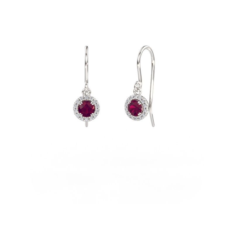 Boucles d'oreilles Seline rnd 2 950 platine rhodolite 4 mm