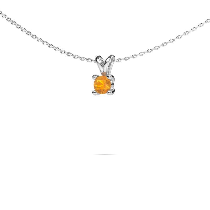 Pendant Sam RND 585 white gold citrin 5 mm