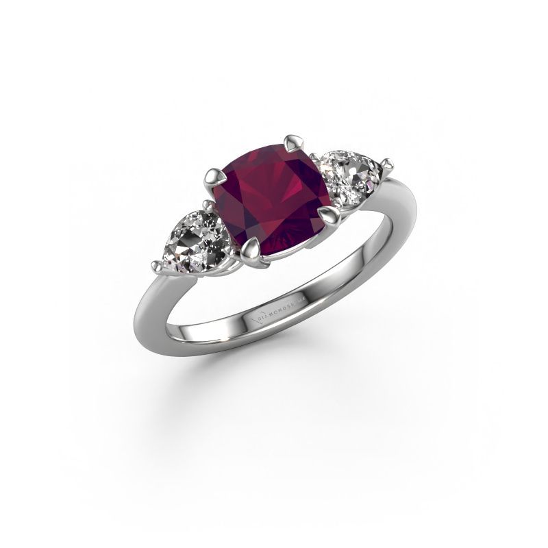 Verlobungsring Chanou CUS 950 Platin Rhodolit 7 mm