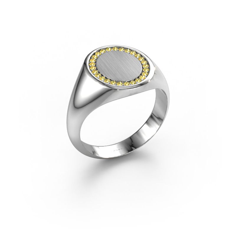 Herrenring Floris Oval 3 950 Platin Gelb Saphir 1.2 mm