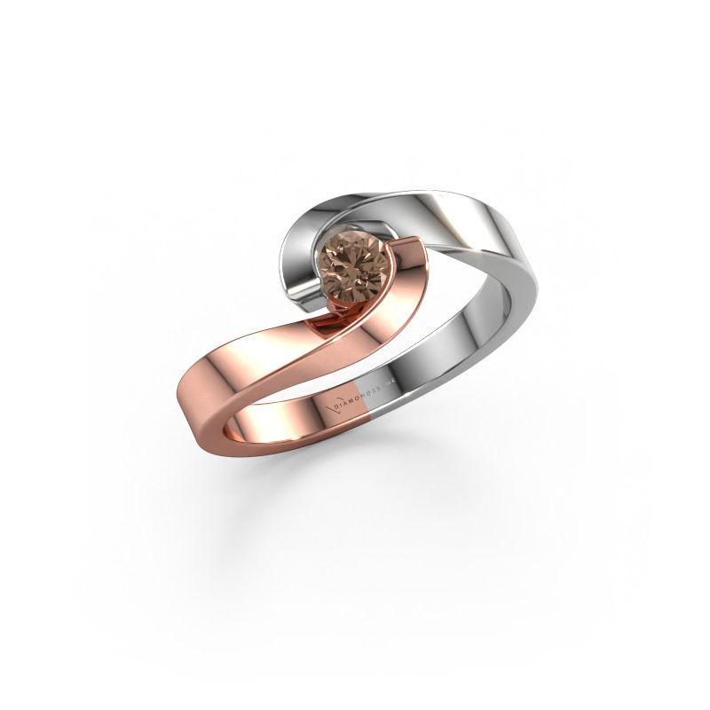 Engagement ring Sheryl 585 rose gold brown diamond 0.20 crt