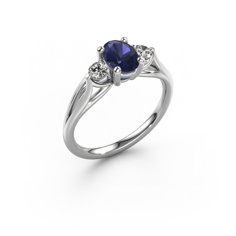 Verlobungsring Amie OVL 950 Platin Saphir 7x5 mm