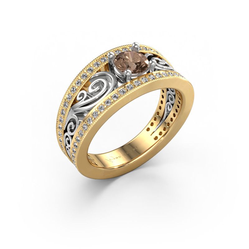 Engagement ring Julliana 585 gold brown diamond 0.91 crt