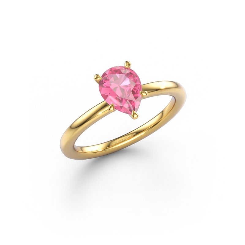 Anello di fidanzamento Crystal PER 1 585 oro zaffiro rosa 8x6 mm