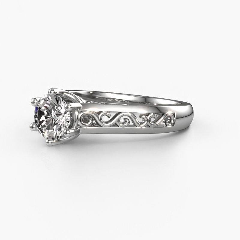 Image of Engagement ring Shan 950 platinum zirconia 6 mm