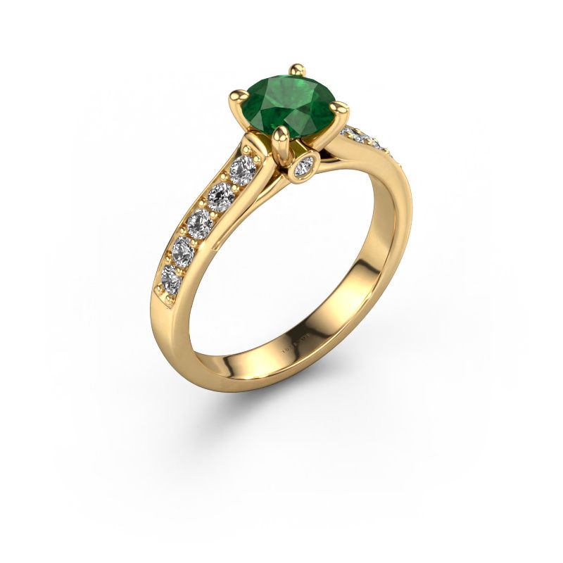 Verlobungsring Valorie RND 2 585 Gold Smaragd 6.5 mm