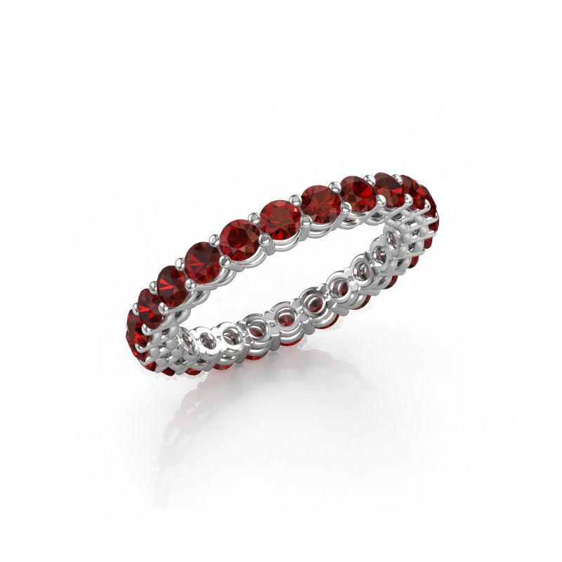 Stackable ring Michelle full 2.7 950 platinum garnet 2.7 mm