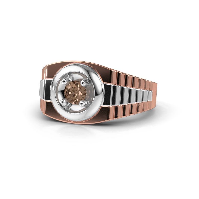Image de Bague pour homme edward<br/>585 or rose<br/>Diamant brun 0.40 crt