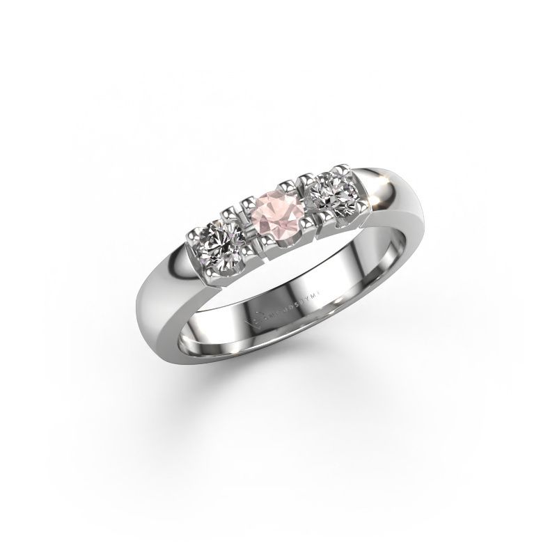 Ring Rianne 3 585 white gold morganite champagne 3.4 mm