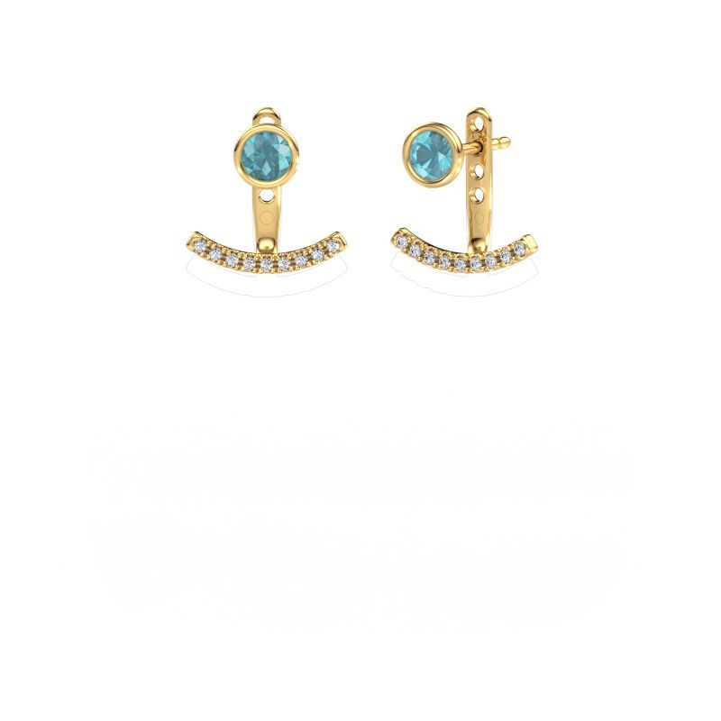 Earrings Rosetta 585 gold blue topaz 4 mm