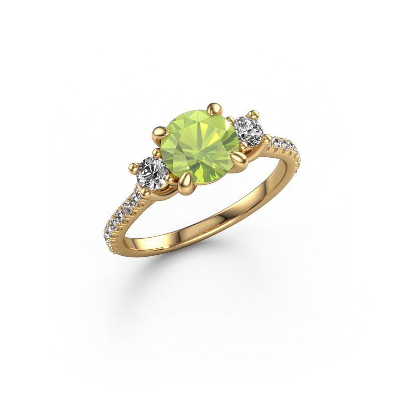 Verlovingsring Jesica 585 goud peridoot 6.8 mm