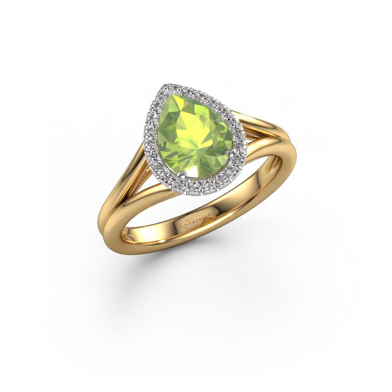 Verlobungsring Verla pear 1 585 Gold Peridot 8x6 mm