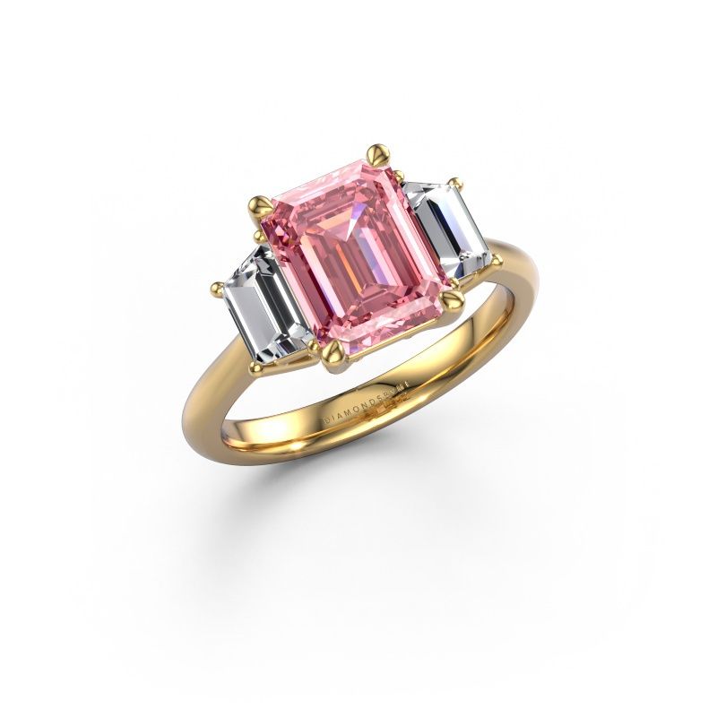 Engagement ring Maggie EME 585 gold pink lab grown diamond 9x7 mm