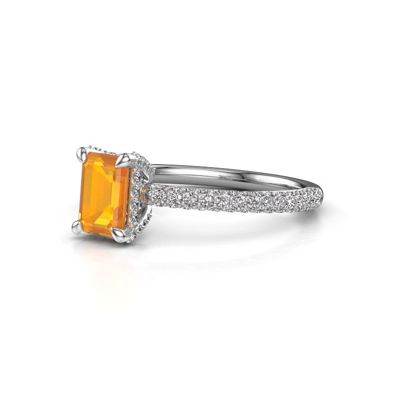 Image of Engagement ring saskia eme 2<br/>585 white gold<br/>Citrin 6.5x4.5 mm