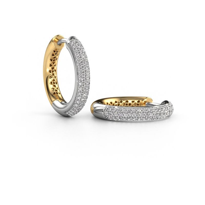 Hoop earrings Tristan B 19 mm 585 white gold diamond 0.58 crt