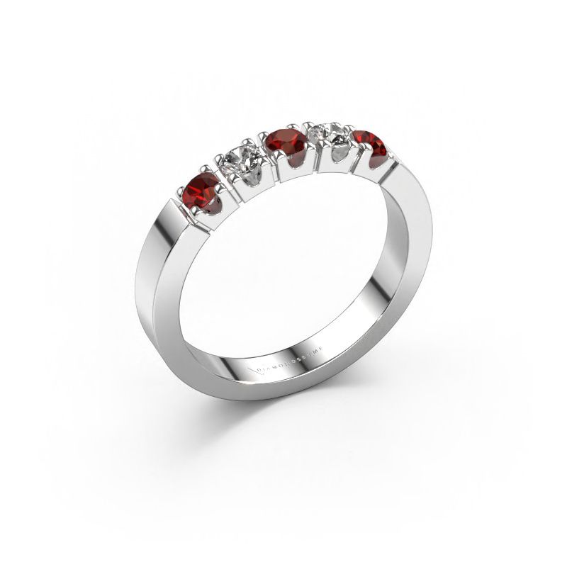 Ring Dana 5 950 platinum garnet 3 mm